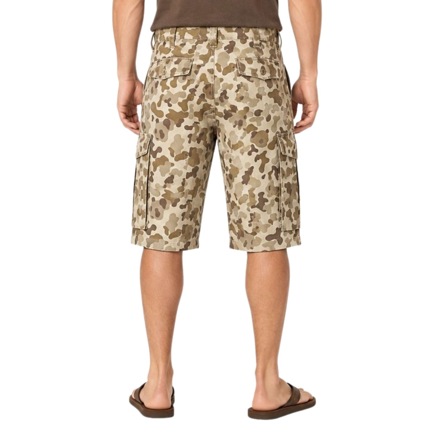 LRG Men's Khaki Camo Core Collection Classic Cargo Shorts