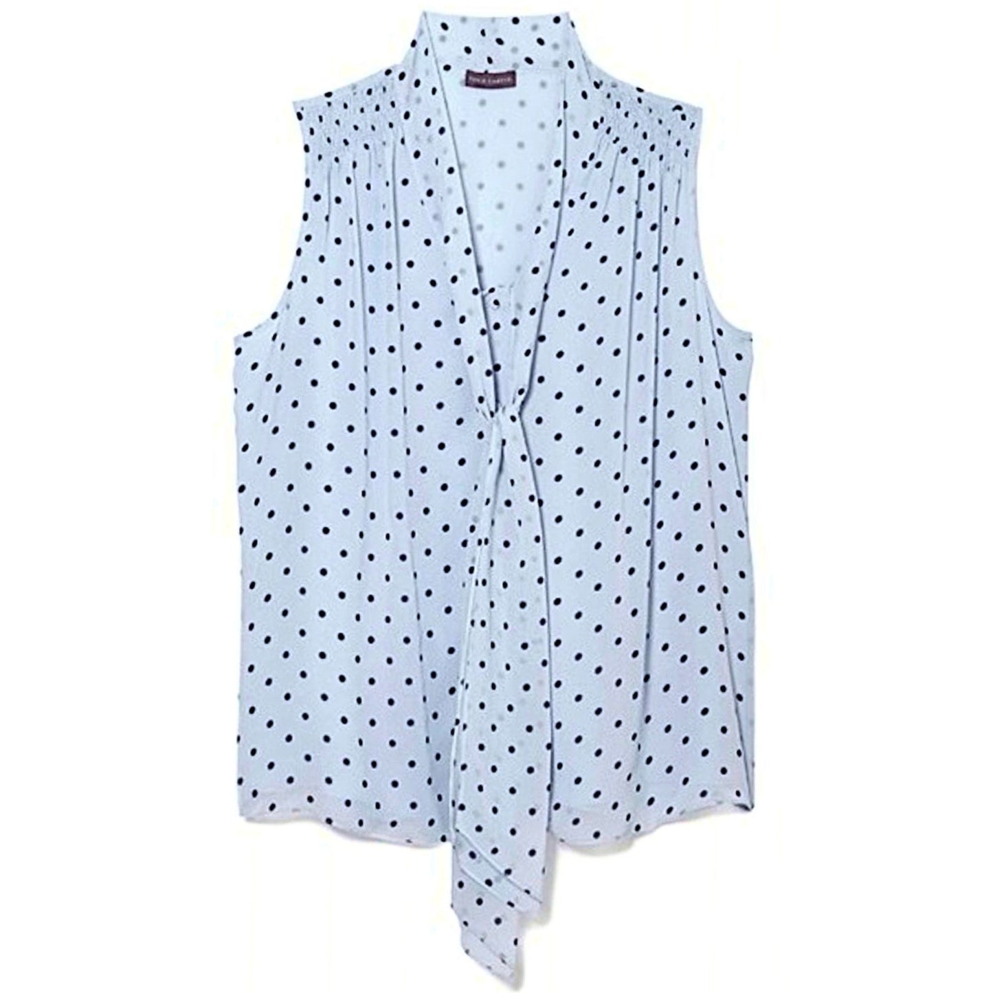 Vince Camuto Women's Lake Breeze Classic Romantic Dots Tie Neck Blouse
