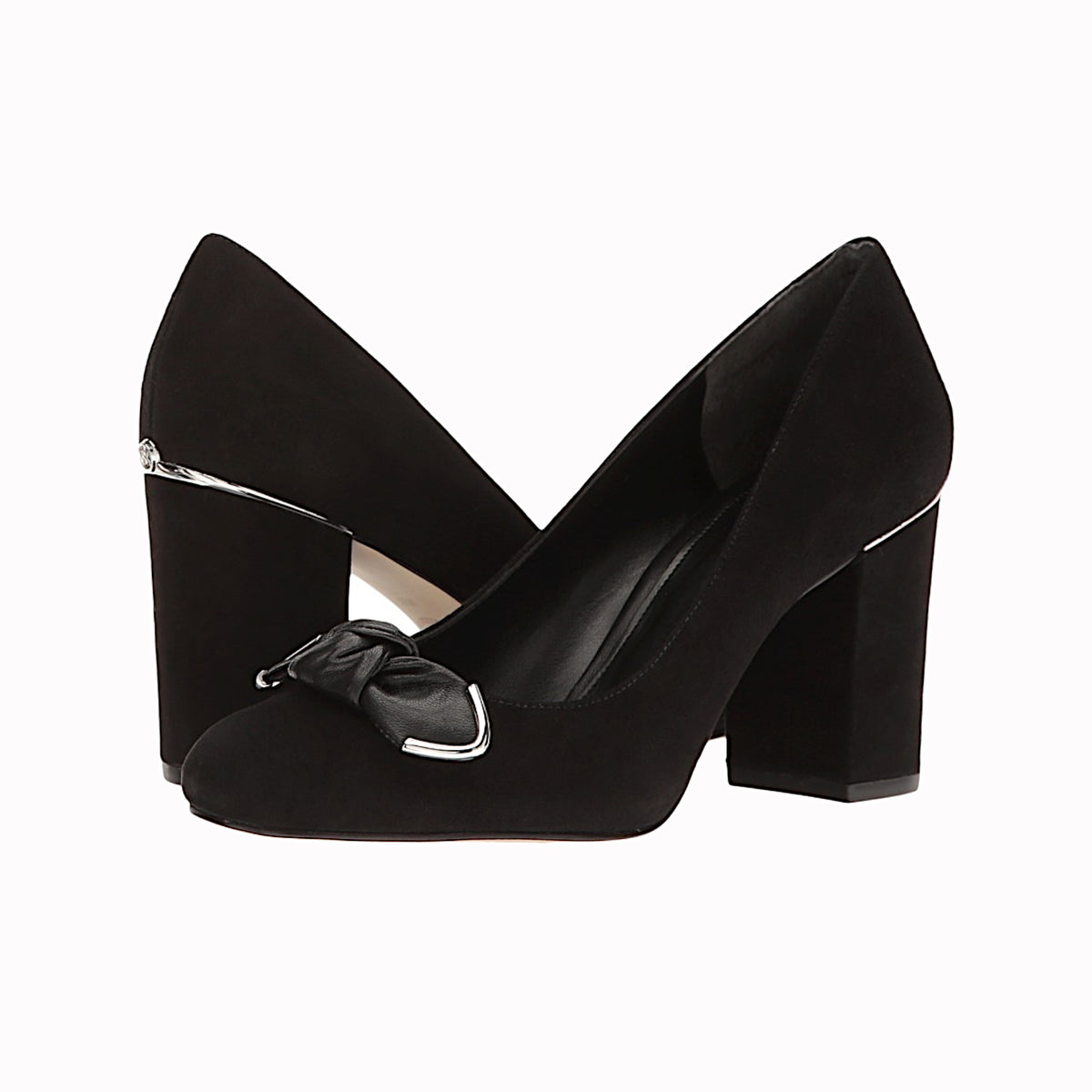 MICHAEL Michael Kors Liza Black Bow Accent Suede Pumps