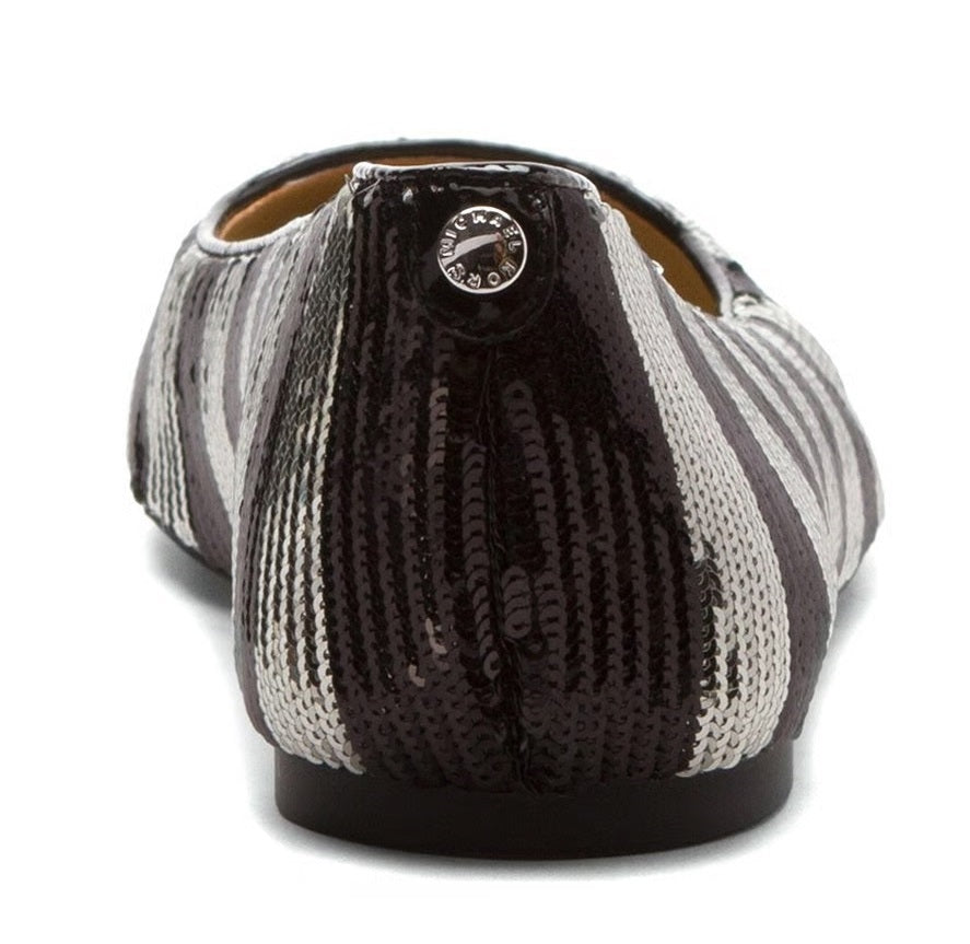 MICHAEL MIchael Kors Arianna Black/Silver Pointy Toe Flats