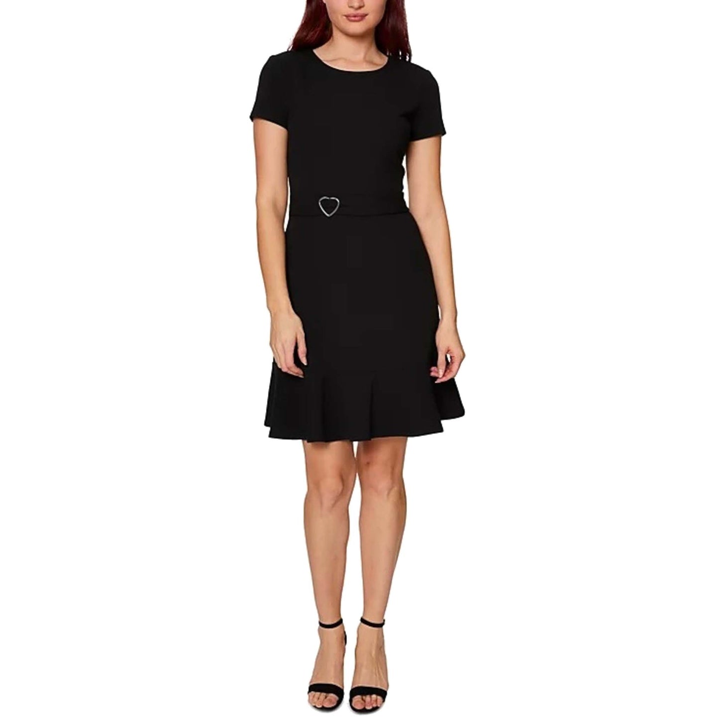 Betsey Johnson Women's Short Sleeve Heart Belted Dress