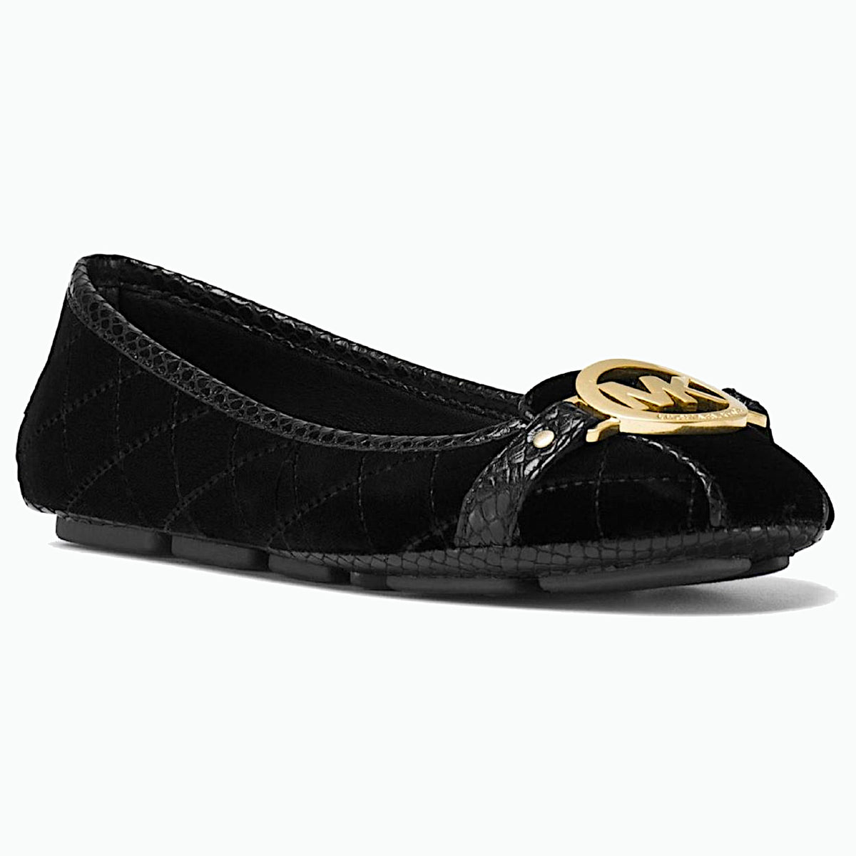 MICHAEL Michael Kors Black Fulton Quilted Velvet Moccasin