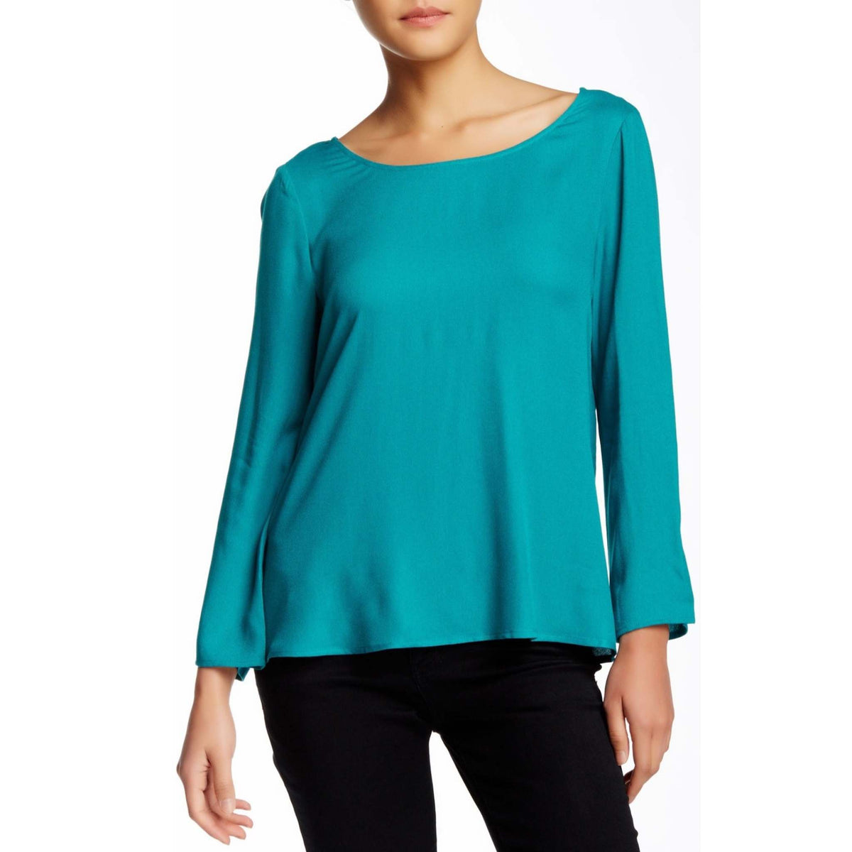 Ella Moss Women’s Turquoise Surplice Back Blouse
