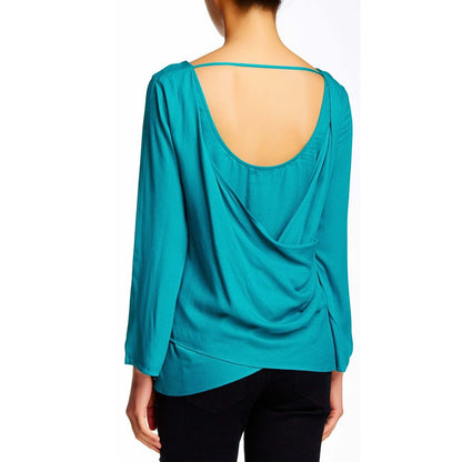Ella Moss Women’s Turquoise Surplice Back Blouse