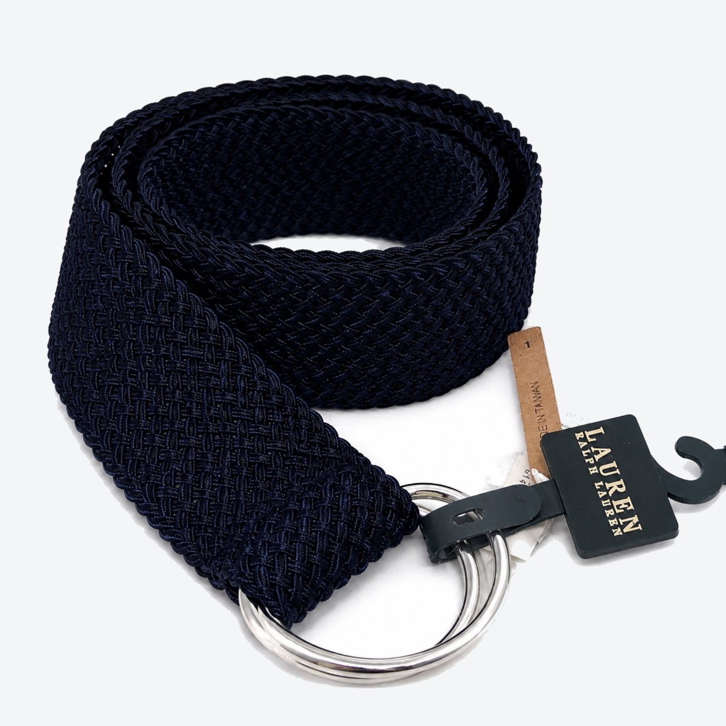 Lauren Ralph Lauren Navy Woven Braided D-Ring Belt