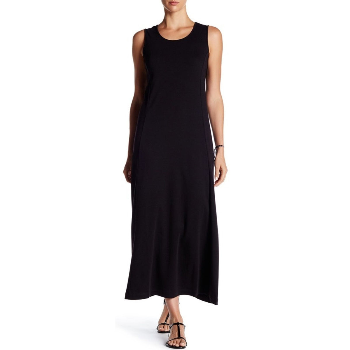 Joan Vass Women’s Black Sleeveless Tank Maxi Dress