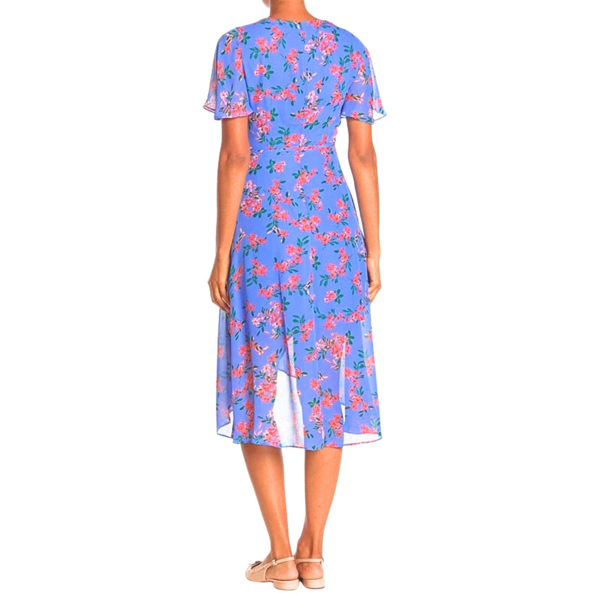 Vince Camuto Women's Periwinkle Faux Wrap Floral Printed Dress