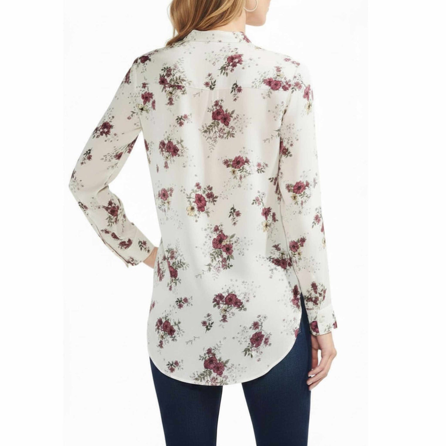 Vince Camuto Women’s Almond Ruffled Floral-Print Top