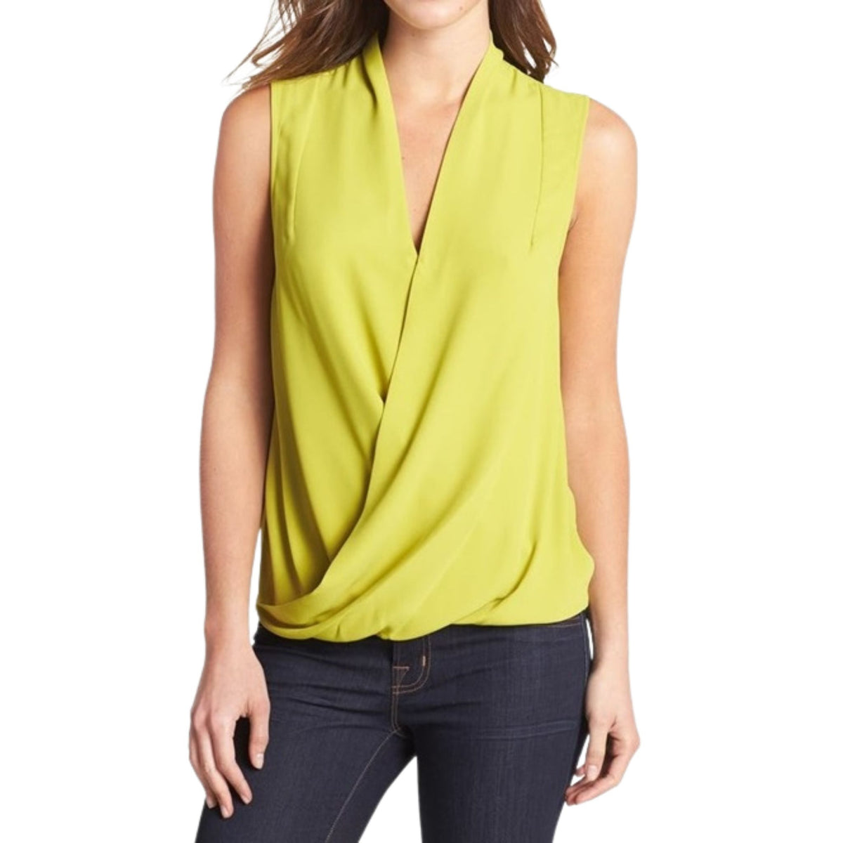 Vince Camuto Women's Fushia Sleeveless Faux-Wrap Top