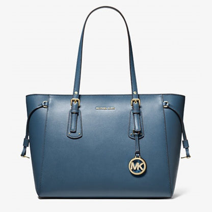 MICHAEL Michael Kors Voyager Dark Chambray Medium Logo Tote Bag