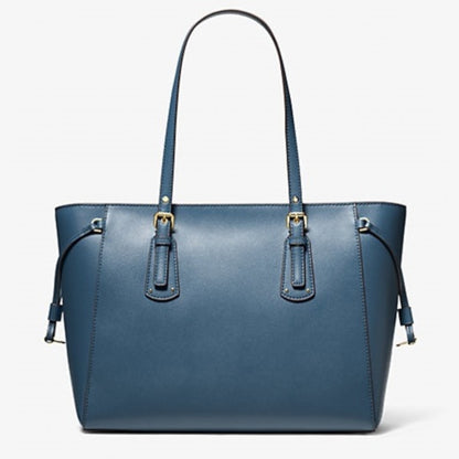 MICHAEL Michael Kors Voyager Dark Chambray Medium Logo Tote Bag