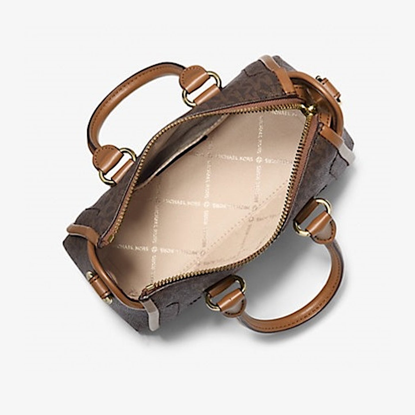 MICHAEL Michael Kors Carine Brown Extra-Small Logo Satchel