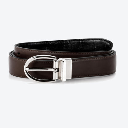 Lauren Ralph Lauren Reversible Black/Brown Texture Leather Belt