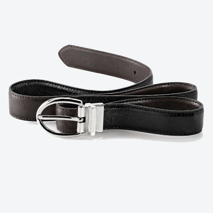 Lauren Ralph Lauren Reversible Black/Brown Texture Leather Belt