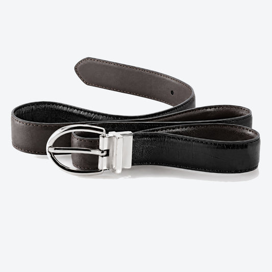 Lauren Ralph Lauren Reversible Black/Brown Texture Leather Belt