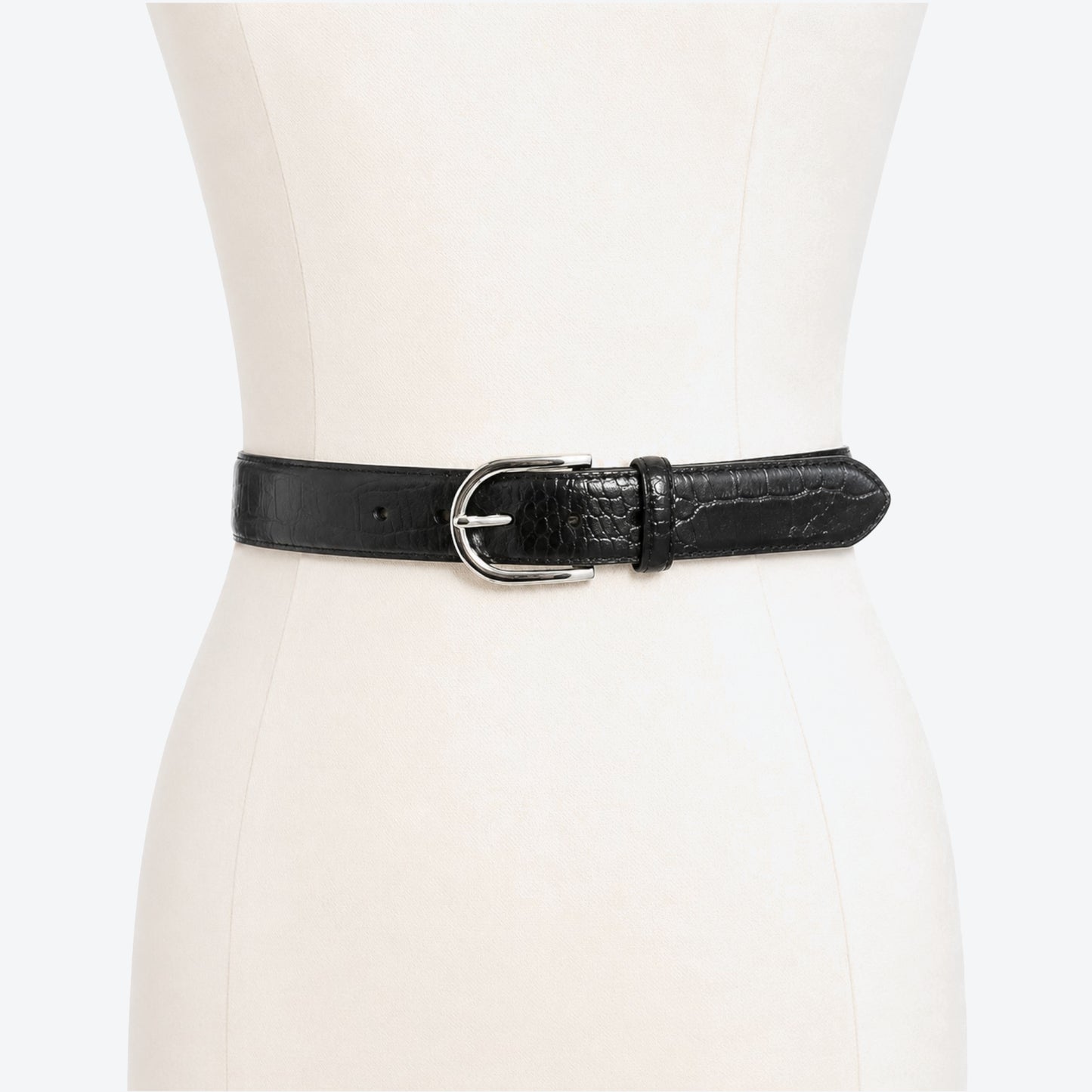 Lauren Ralph Lauren Black Embossed Leather Belt