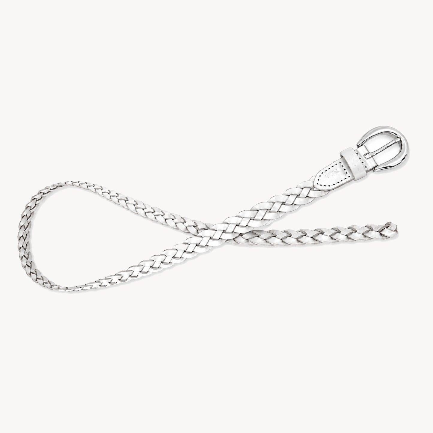 Lauren Ralph Lauren Braided Silver M Leather Belt