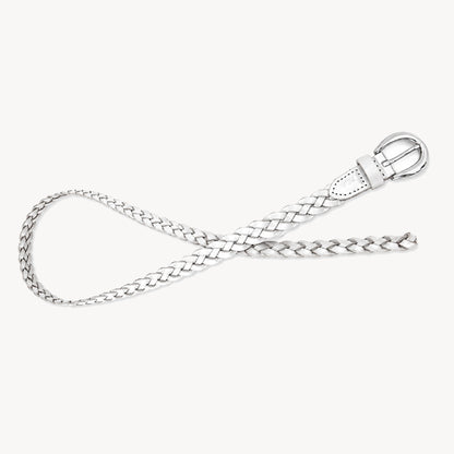 Lauren Ralph Lauren Braided Silver M Leather Belt
