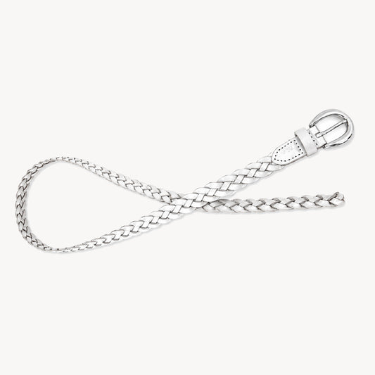 Lauren Ralph Lauren Braided Silver M Leather Belt