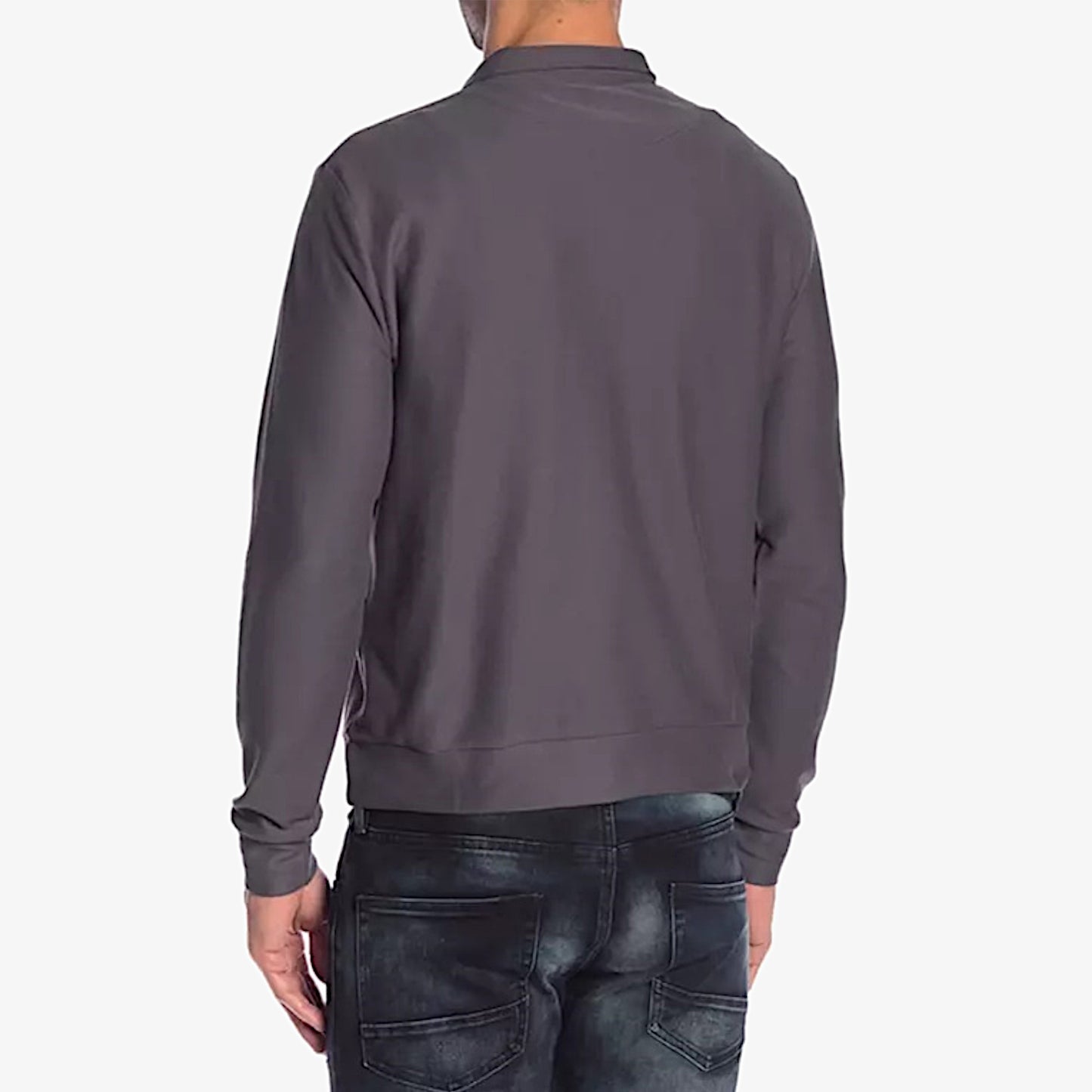 Thomas Dean Men’s Long Sleeve Partial Zip Pullover Shirt