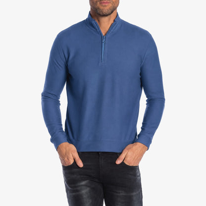 Thomas Dean Men’s Long Sleeve Partial Zip Pullover Shirt