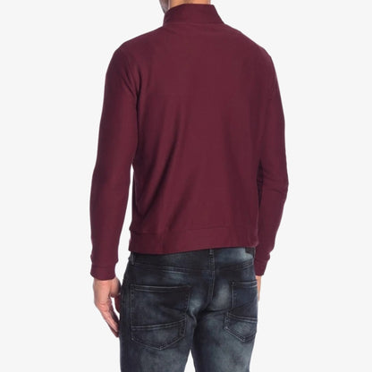 Thomas Dean Men’s Long Sleeve Partial Zip Pullover Shirt