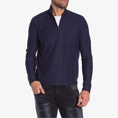Thomas Dean Men’s Long Sleeve Partial Zip Pullover Shirt