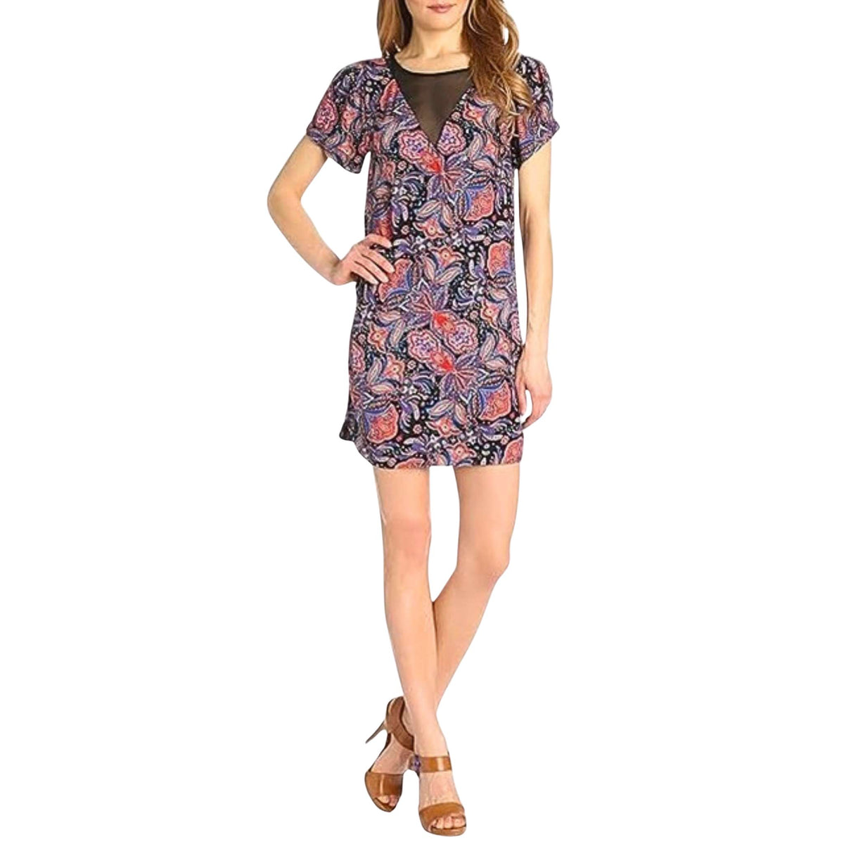 Ella Moss Women’s Black Multi Lora Paisley Print Dress