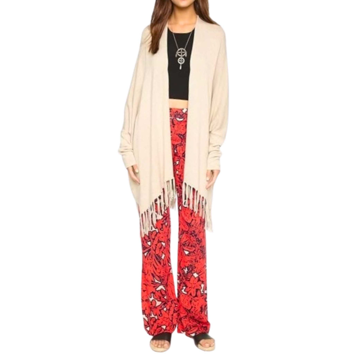 Ella Moss Women's Tiger Lilly Jungle Floral Wide Leg Pants