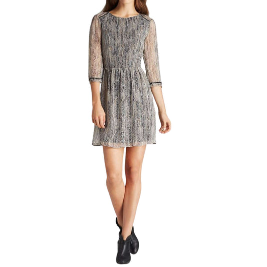 Ella Moss Women’s Black Hailey Bead Trim Silk Dress