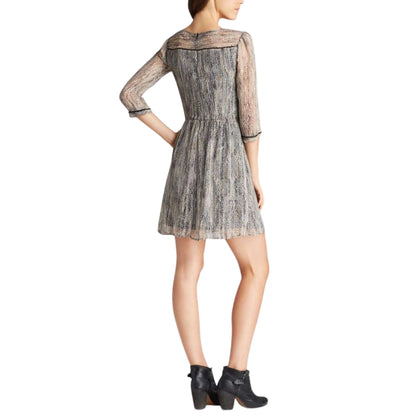 Ella Moss Women’s Black Hailey Bead Trim Silk Dress