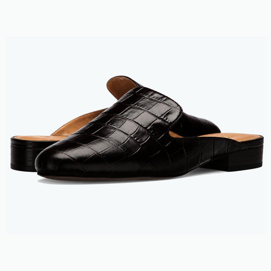 MICHAEL Michael Kors Natasha Dark Chocolate 7.5 M Croc-Embossed Mule