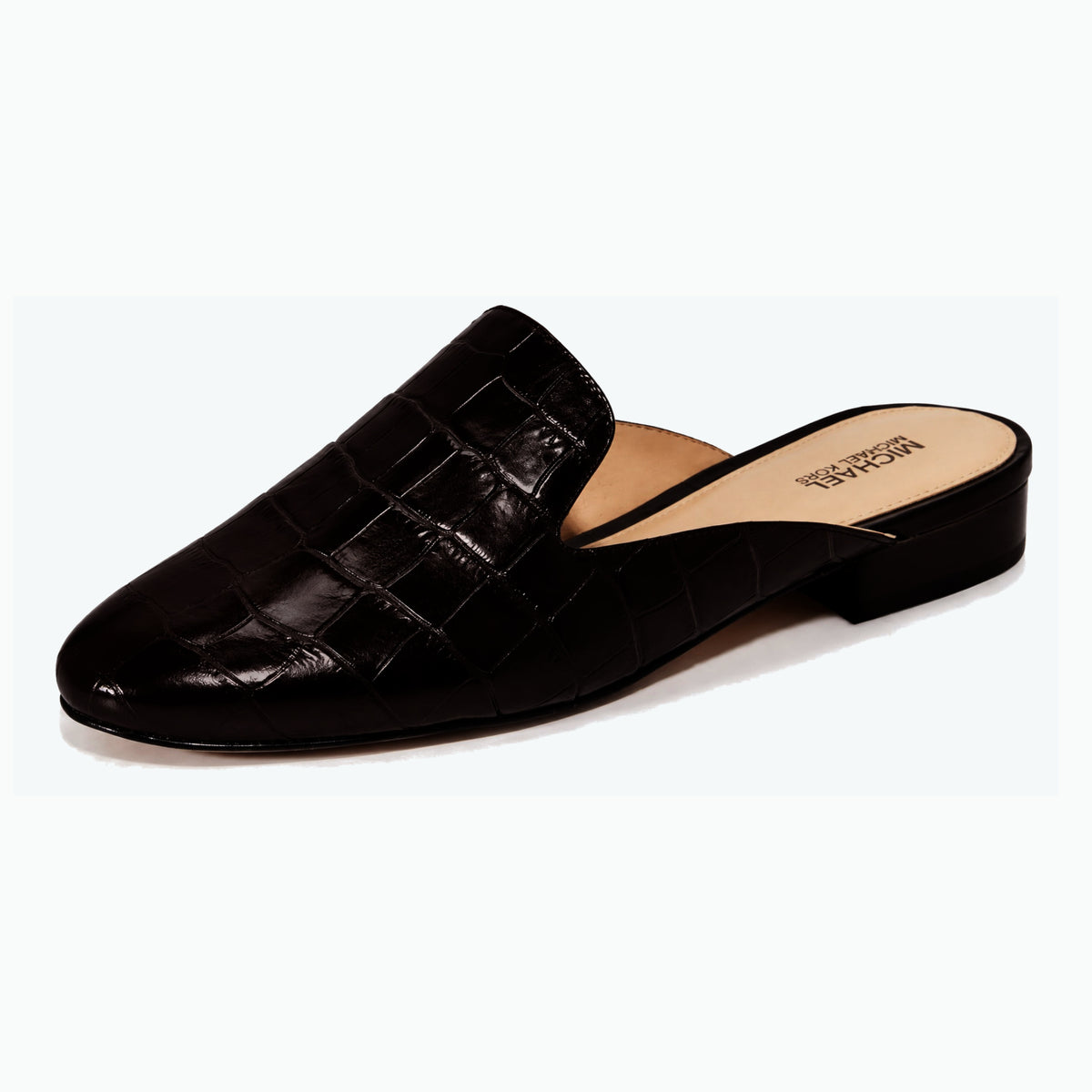 MICHAEL Michael Kors Natasha Dark Chocolate 7.5 M Croc-Embossed Mule