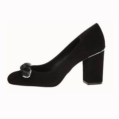 MICHAEL Michael Kors Liza Black Bow Accent Suede Pumps