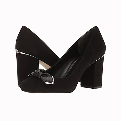 MICHAEL Michael Kors Liza Black Bow Accent Suede Pumps