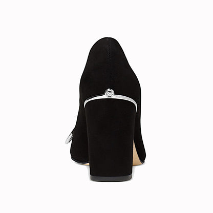 MICHAEL Michael Kors Liza Black Bow Accent Suede Pumps