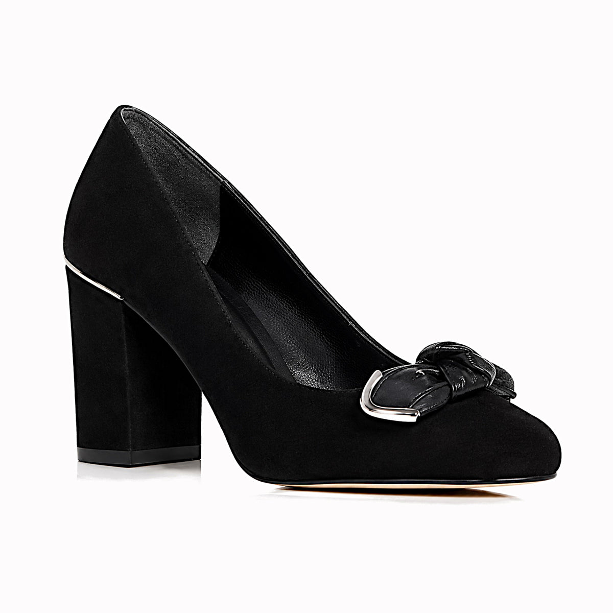 MICHAEL Michael Kors Liza Black Bow Accent Suede Pumps