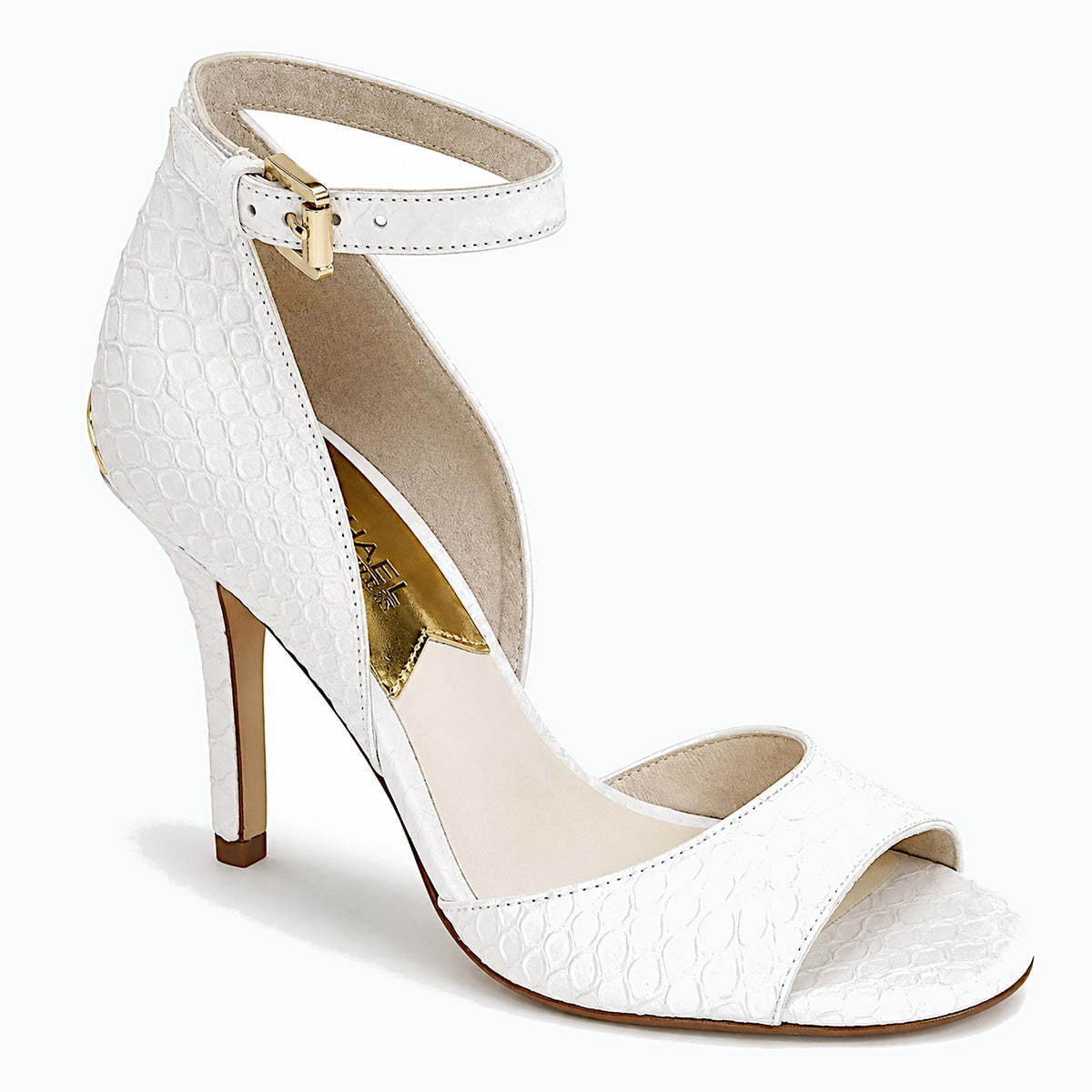 MICHAEL Michael Kors Brenna Optic White Ankle Strap Sandal