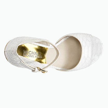 MICHAEL Michael Kors Brenna Optic White Ankle Strap Sandal