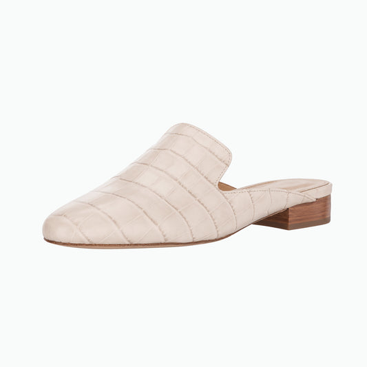 MICHAEL Michael Kors Natasha Ecru Croc-Embossed Mule
