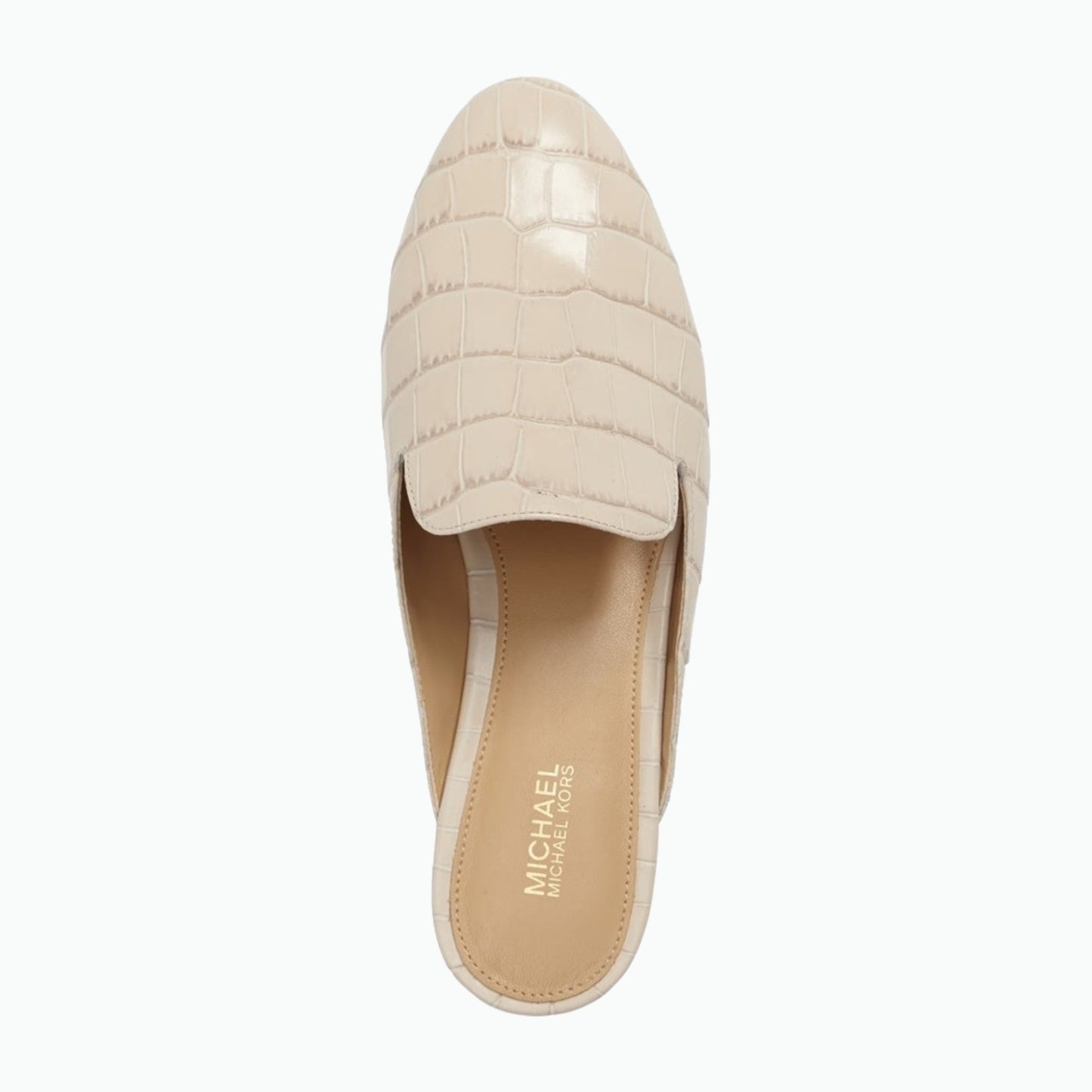MICHAEL Michael Kors Natasha Ecru Croc-Embossed Mule