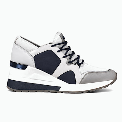 MICHAEL Michael Kors Scout Optic White/Navy Wedge Sneaker