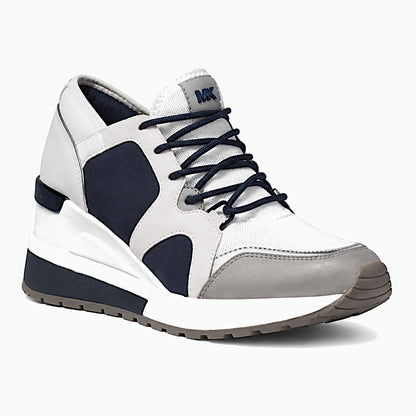 MICHAEL Michael Kors Scout Optic White/Navy Wedge Sneaker