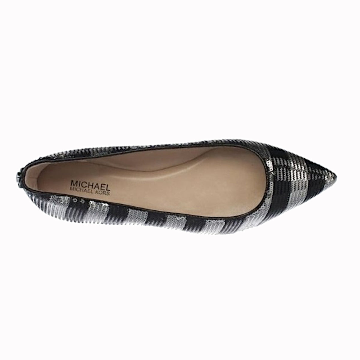 MICHAEL MIchael Kors Arianna Black/Silver Pointy Toe Flats