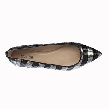 MICHAEL MIchael Kors Arianna Black/Silver Pointy Toe Flats