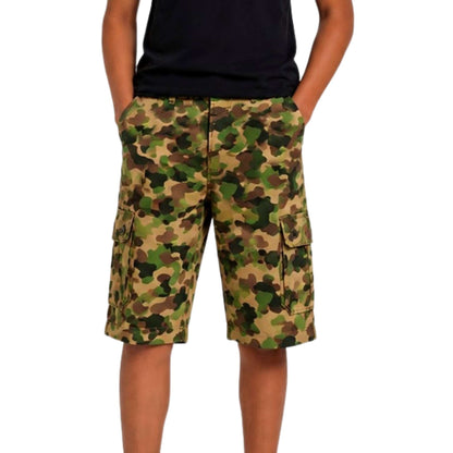 LRG Boy's British Khaki Core Collection Classic Cargo Camo Shorts