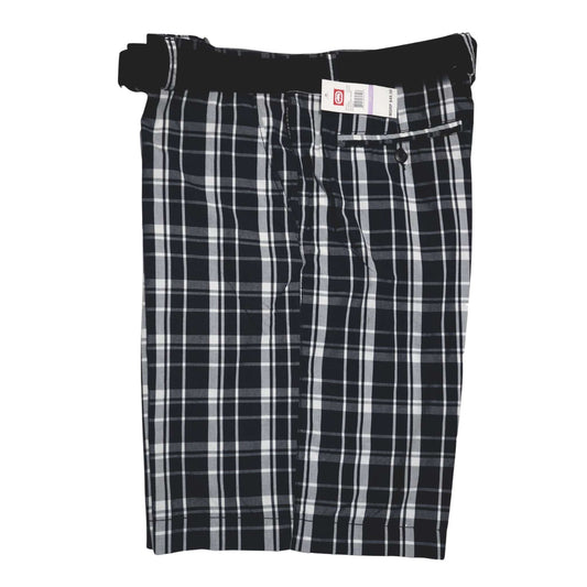 ECKO UNLTD Men's Black/White Plaid Shorts