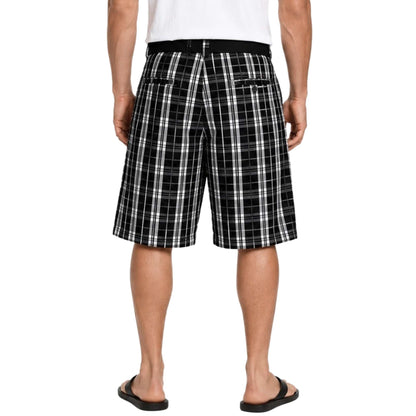 ECKO UNLTD Men's Black/White Plaid Shorts