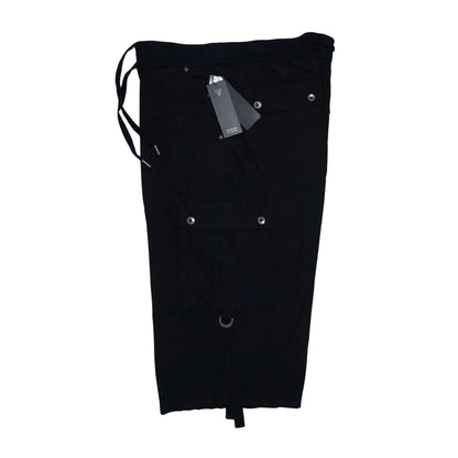 Guess Men's Black Roll Tab Classic Cargo Shorts