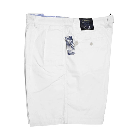 Club Room Men's White Classic Pleat Front Shorts